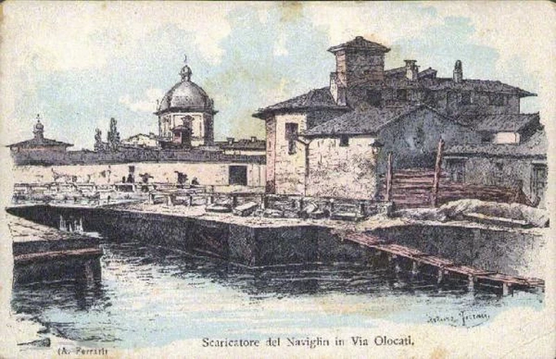 Naviglio, via Olocati - Civiche Raccolte Grafiche e Fotografiche. Civica Raccolta delle Stampe Achille Bertarelli, Milano